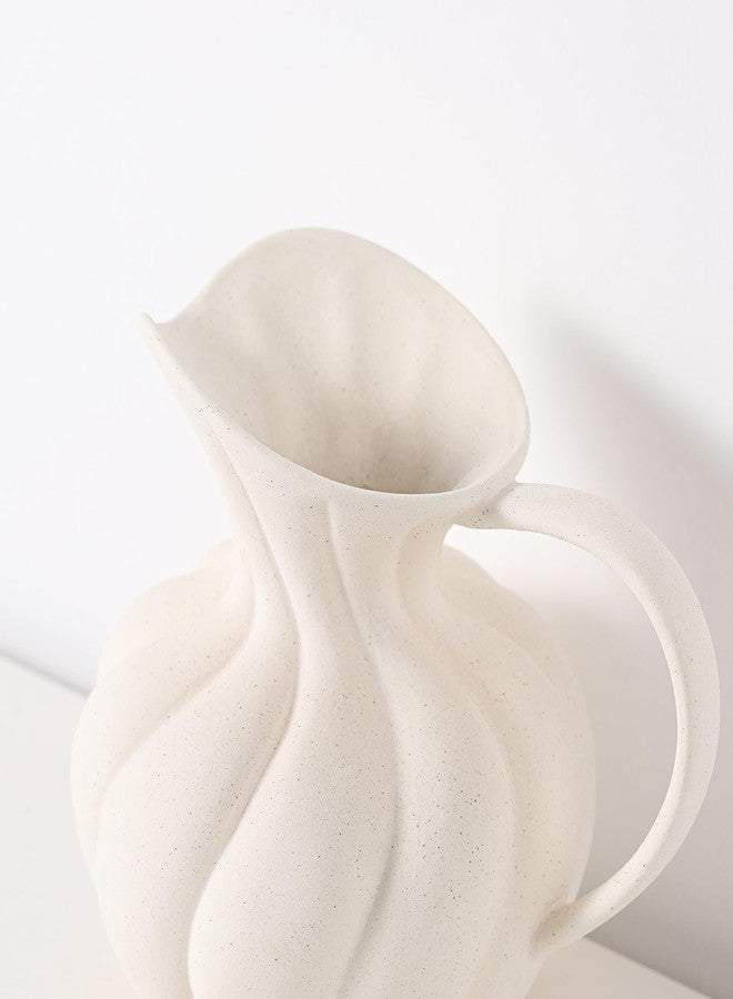 Zormon White Ceramic Pumpkin Vase with Ruffled Design, Elegant Autumn Centerpiece for Fall Home Decor, Halloween, Thanksgiving, Harvest, and Seasonal Table Display - Image 5